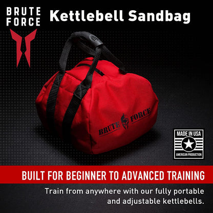 Brute Force Kettlebell Sandbags - Adjustable Sandbag Workout Equipment for Home Gym and Cross Training - 30Lbs and 45Lbs Capacity - Made in the USA