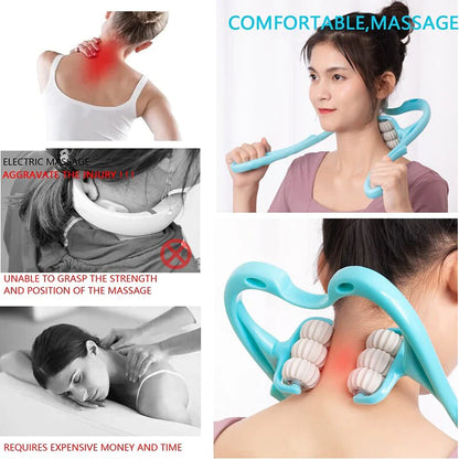 Neck Massager Pressure Point Therapy Neck Massageador Massagem Relieve Hand Roller for Neck Handheld Shoulder Aids