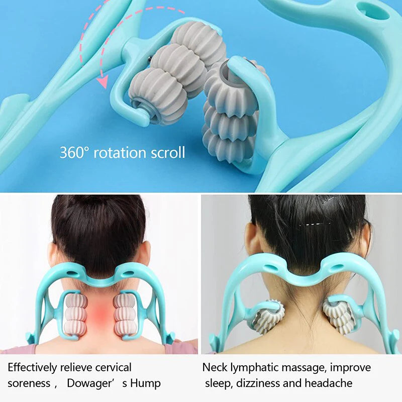 Neck Massager Pressure Point Therapy Neck Massageador Massagem Relieve Hand Roller for Neck Handheld Shoulder Aids