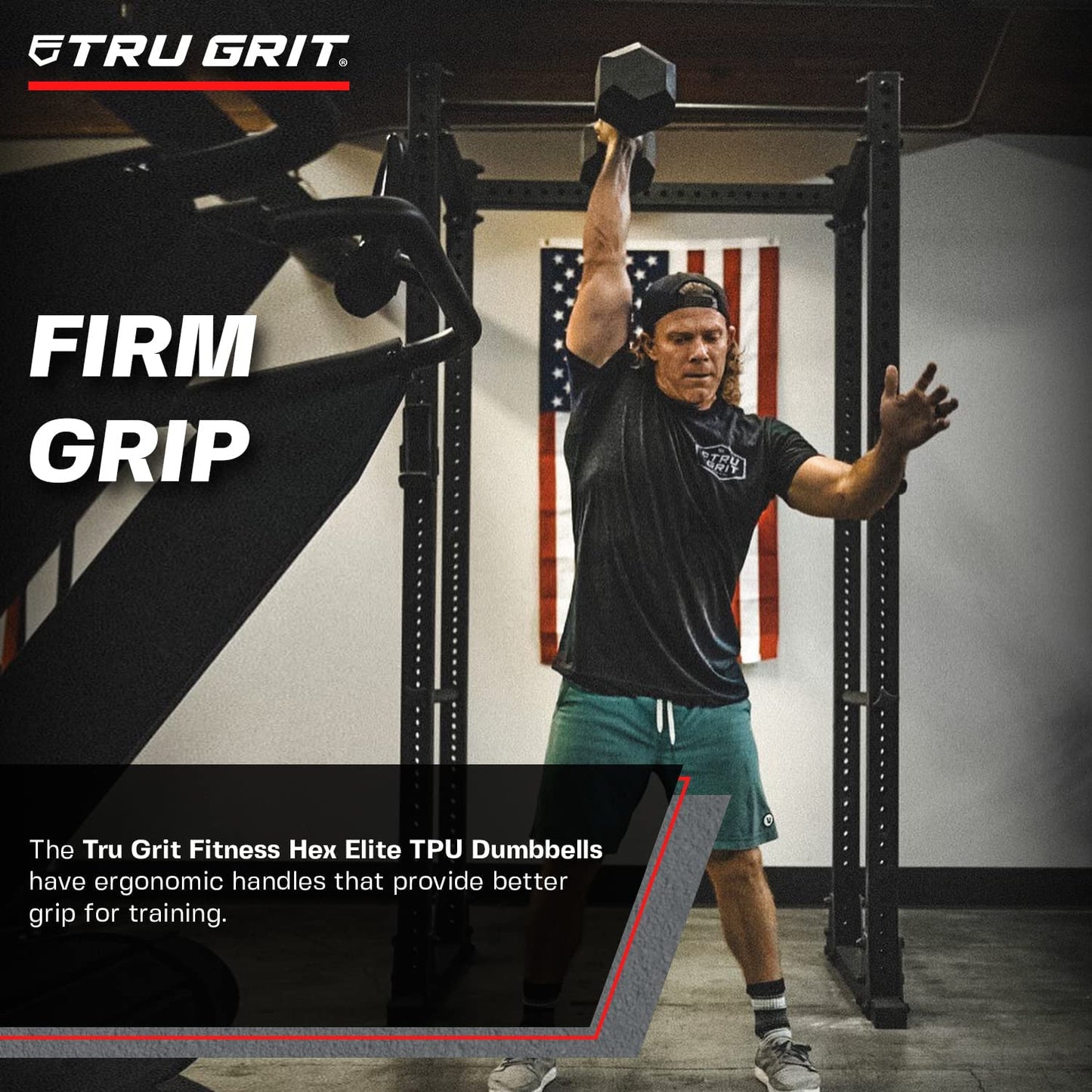 Hex Elite TPR Dumbbells - Rubber Dumbbells Designed with Chrome-Plated Steel Handles, TPU Heads, and Hexagon-Shaped Rubber-Encased Ends
