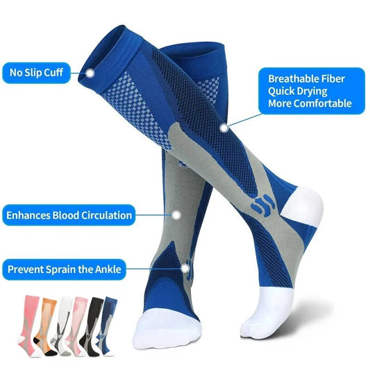 Running Compression Socks Stockings 20-30 Mmhg Men Women Sports Socks for Nursing Rugby Marathon Cycling Football Varicose Veins